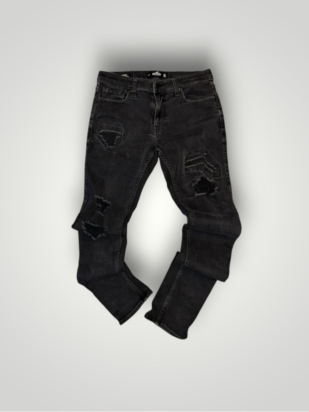 Hollister Men's Black Ripped Skinny Jeans